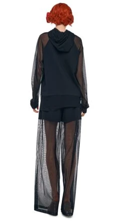 OS RAGLAN SLEEVE HOODED TOP W/ MESH -Norma Kamali 11 22 24pf25nk14943 d4e63c5f 1be6 4013 bce9 a203e920fef3