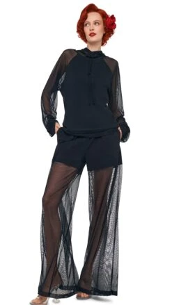 OS RAGLAN SLEEVE HOODED TOP W/ MESH -Norma Kamali 11 22 24pf25nk14954 54f10629 345a 43f7 a669 3ae9cc8b2155