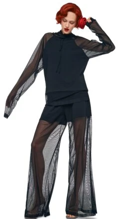 OS RAGLAN SLEEVE HOODED TOP W/ MESH -Norma Kamali 11 22 24pf25nk14959 55351c0f e313 402f bcc3 ad0f451d1874