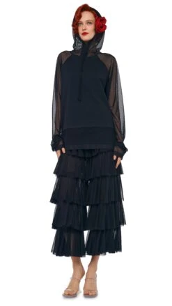 OS RAGLAN SLEEVE HOODED TOP W/ MESH -Norma Kamali 11 22 24pf25nk15012 14653abc 82b2 4b2a bc37 8ac99c0fac9d