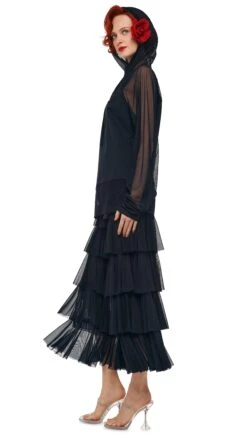 OS RAGLAN SLEEVE HOODED TOP W/ MESH -Norma Kamali 11 22 24pf25nk15016 a6270826 4d16 4e5c 9356 1a7a80e8ccf5