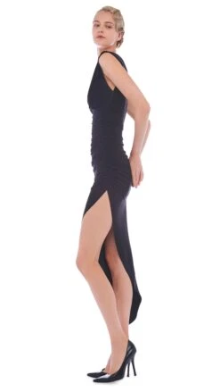 TARA SIDE DRAPE GOWN -Norma Kamali 11 28 22nk00312