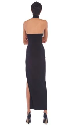 HALTER TURTLE SIDE SLIT GOWN -Norma Kamali 11 28 22nk00898