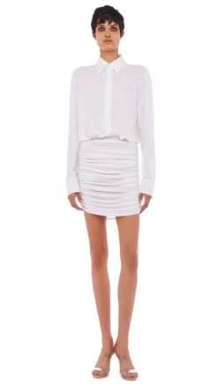 OS BF NK SHIRT MINI DRESS