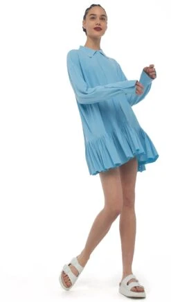 OVERSIZE BF RUFFLE NK SHIRT 8 OVERSIZE BF RUFFLE NK SHIRT -Norma Kamali 5 12 21nk24334