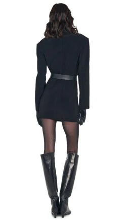 OS LS SHOULDER PAD ZIP FRONT MINI DRESS -Norma Kamali 5 14 24nk01726