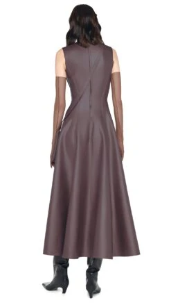 SLEEVELESS GRACE DRESS -Norma Kamali 5 14 24nk06095 chocolate