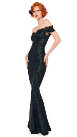DOUBLE DROP SHOULDER GRACE FISHTAIL GOWN -Norma Kamali 5 14 25res25nk00045