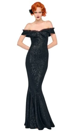 DOUBLE DROP SHOULDER GRACE FISHTAIL GOWN -Norma Kamali 5 14 25res25nk00083