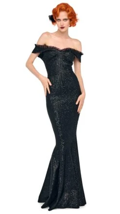 DOUBLE DROP SHOULDER GRACE FISHTAIL GOWN -Norma Kamali 5 14 25res25nk00087
