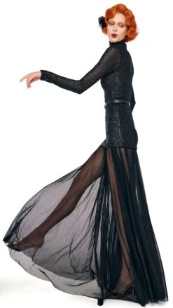 LS TURTLENECK COMBO FLARED GOWN 12 LS TURTLENECK COMBO FLARED GOWN -Norma Kamali 5 14 25res25nk00441