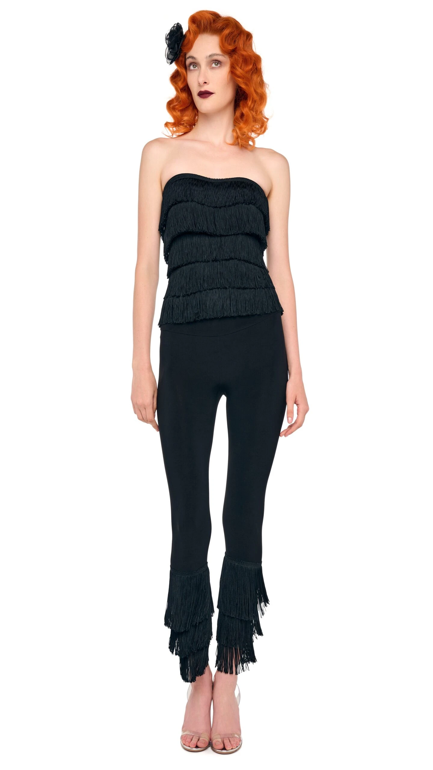 FRINGE HEM CROPPED LEGGING 1 FRINGE HEM CROPPED LEGGING