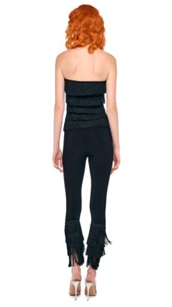 FRINGE HEM CROPPED LEGGING 9 FRINGE HEM CROPPED LEGGING -Norma Kamali 5 14 25res25nk00451