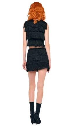 FRINGE MINI SKIRT 11 FRINGE MINI SKIRT -Norma Kamali 5 14 25res25nk00764