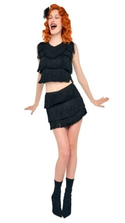 FRINGE MINI SKIRT 14 FRINGE MINI SKIRT -Norma Kamali 5 14 25res25nk00788