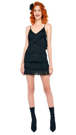 FRINGE SLIP MINI DRESS