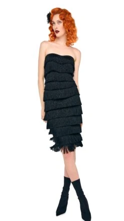 FRINGE SWEETHEART DRESS -Norma Kamali 5 14 25res25nk01144