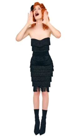 FRINGE SWEETHEART DRESS -Norma Kamali 5 14 25res25nk01152