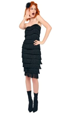 FRINGE SWEETHEART DRESS -Norma Kamali 5 14 25res25nk01154