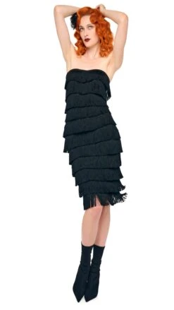 FRINGE SWEETHEART DRESS -Norma Kamali 5 14 25res25nk01160