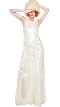 SLEEVELESS TOP / LONG FLARED GOWN -Norma Kamali 5 14 25res25nk03814