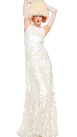 SLEEVELESS TOP / LONG FLARED GOWN -Norma Kamali 5 14 25res25nk03816