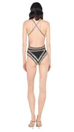 SWIM ALL OVER STUD SLIP MIO 19 SWIM ALL OVER STUD SLIP MIO -Norma Kamali 5 15 24 nk 13365