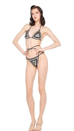 SWIM STUD ALL OVER CRISS CROSS BIKINI BRA / BOTTOM 11 SWIM STUD ALL OVER CRISS CROSS BIKINI BRA / BOTTOM -Norma Kamali 5 15 24 nk 13454