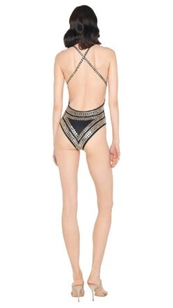 SWIM ALL OVER STUD SLIP MIO 22 SWIM ALL OVER STUD SLIP MIO -Norma Kamali 5 15 24 nk 13548
