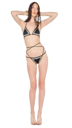 SWIM STUD CRISS CROSS BIKINI BRA / BOTTOM