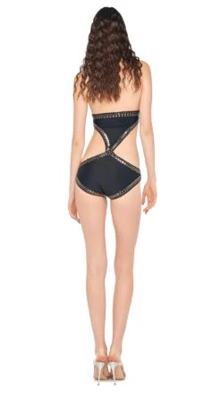 SWIM GUNMETAL STUD CHUCK 10 SWIM GUNMETAL STUD CHUCK -Norma Kamali 5 15 24 nk 13818