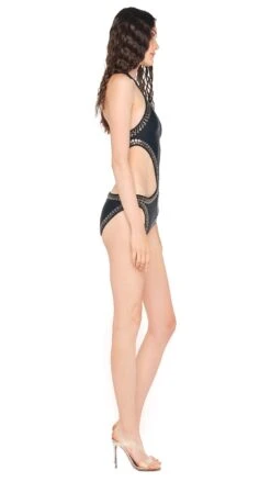 SWIM GUNMETAL STUD CHUCK 11 SWIM GUNMETAL STUD CHUCK -Norma Kamali 5 15 24 nk 13822