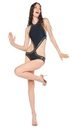 SWIM GUNMETAL STUD CHUCK 12 SWIM GUNMETAL STUD CHUCK -Norma Kamali 5 15 24 nk 13830