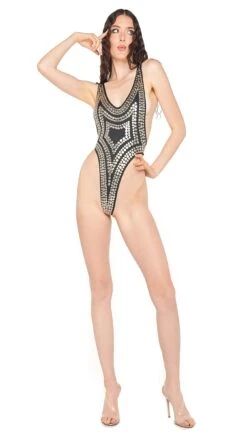 SWIM HEAVY STUD THONG MARISSA 12 SWIM HEAVY STUD THONG MARISSA -Norma Kamali 5 15 24 nk 14020