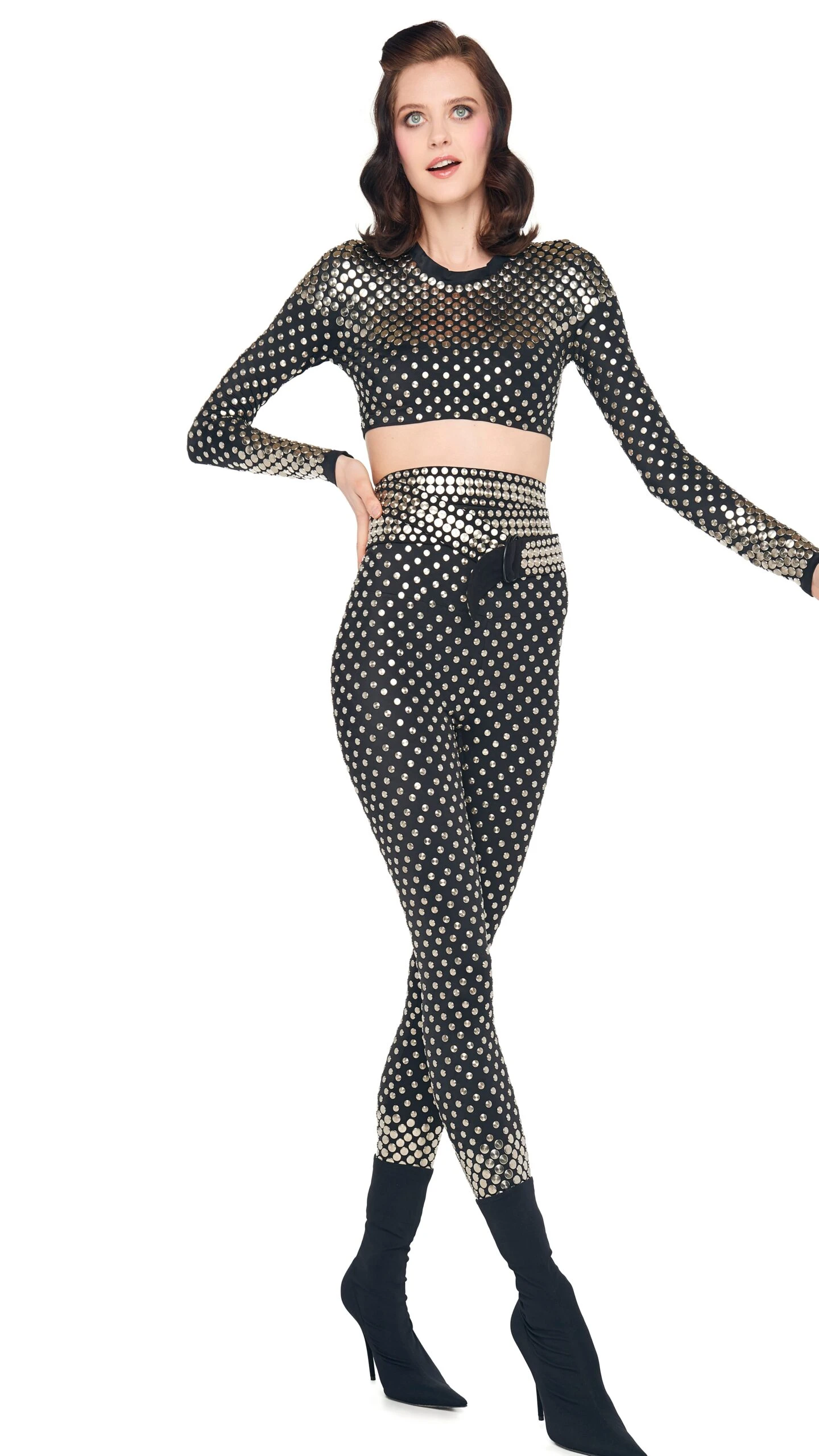 Norma Kamali STUD CREWNECK CROPPED TOP 6 Norma Kamali STUD CREWNECK CROPPED TOP - Image 6