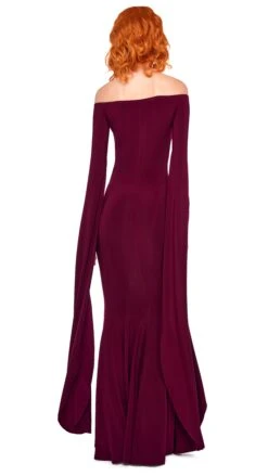 OFF SHOULDER RIBBON SLEEVE FISHTAIL GOWN 10 OFF SHOULDER RIBBON SLEEVE FISHTAIL GOWN -Norma Kamali 5 15 25res25nk07580