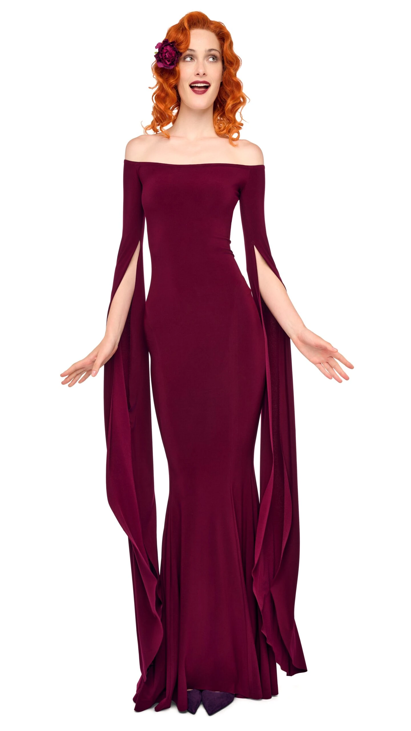 OFF SHOULDER RIBBON SLEEVE FISHTAIL GOWN 4 OFF SHOULDER RIBBON SLEEVE FISHTAIL GOWN - Image 4