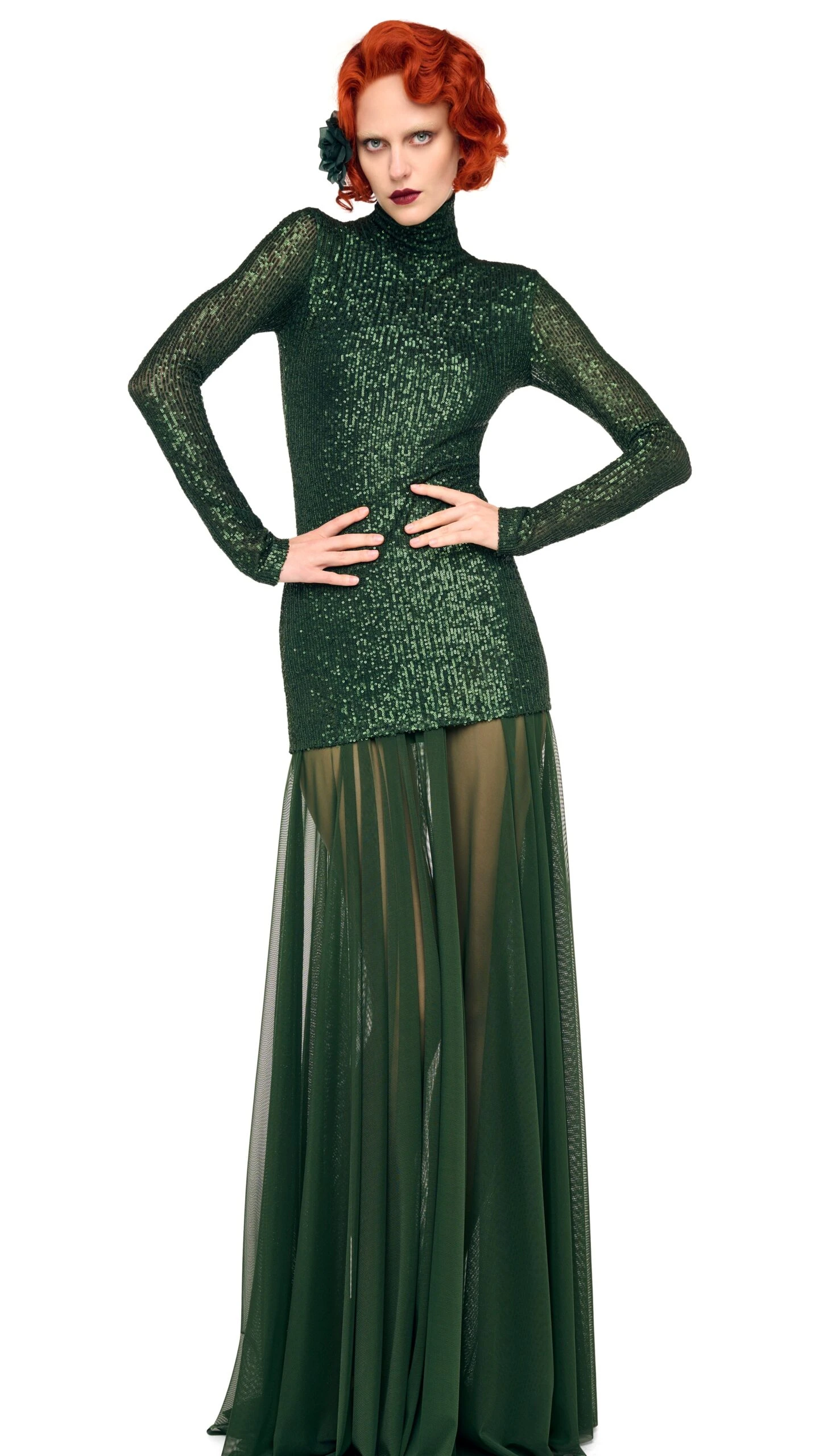 LONG SLEEVE SLIM FIT TURTLENECK PICKLEBALL DRESS 6 LONG SLEEVE SLIM FIT TURTLENECK PICKLEBALL DRESS - Image 6