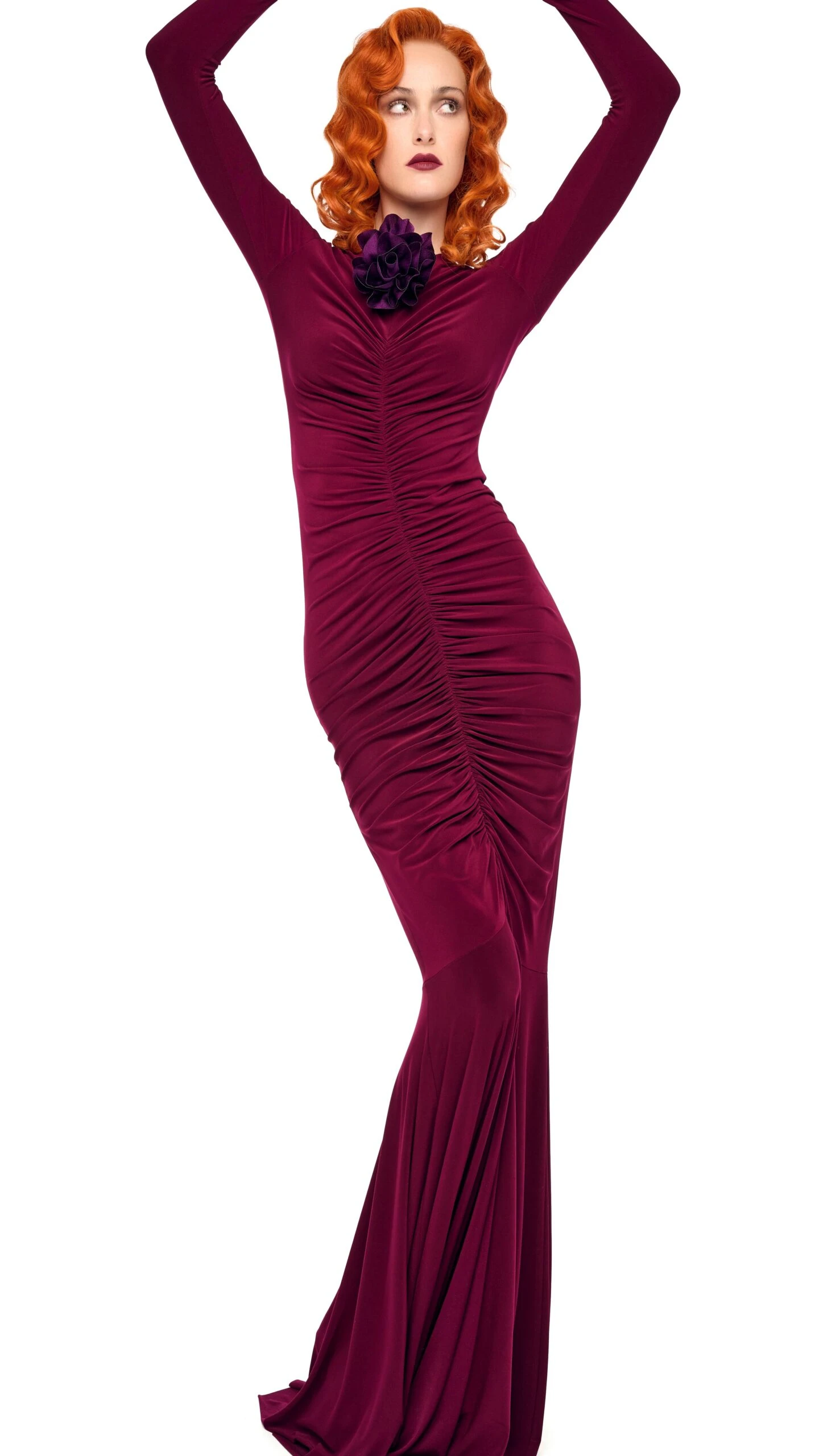 SHIRRED FRONT FISHTAIL GOWN 6 SHIRRED FRONT FISHTAIL GOWN - Image 6