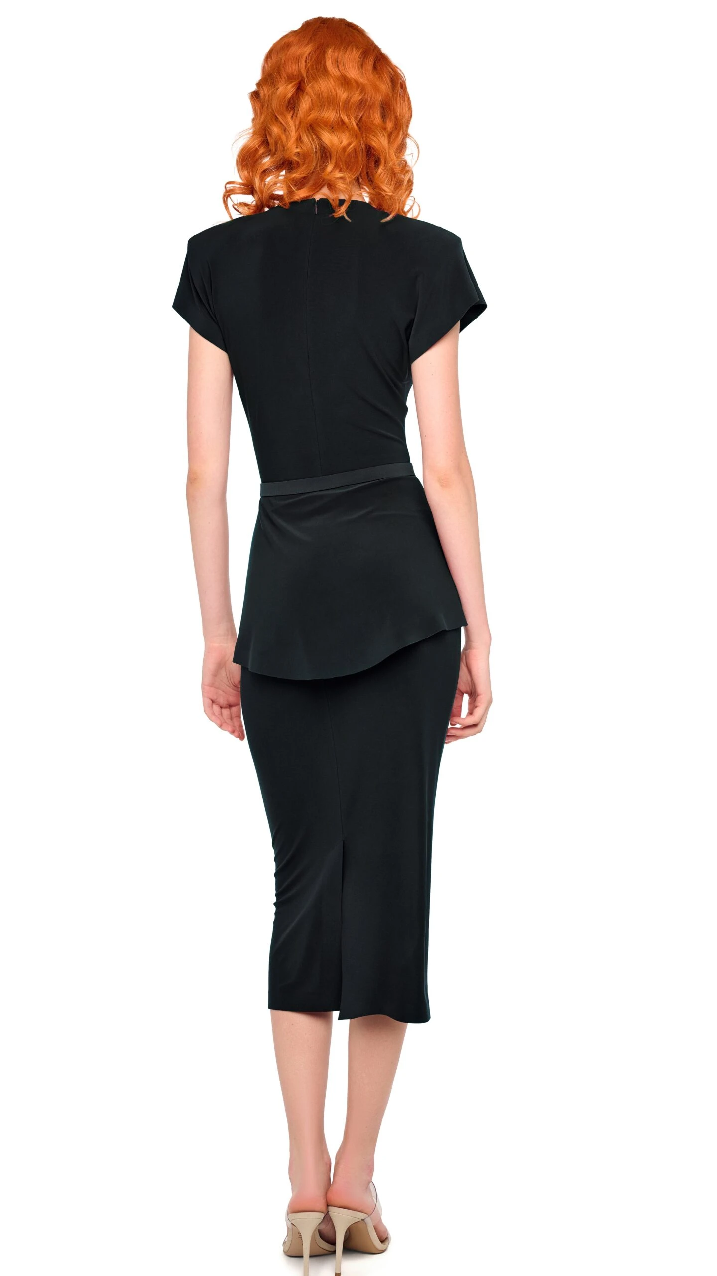 CAP SLEEVE PEPLUM DRESS 3 CAP SLEEVE PEPLUM DRESS - Image 3