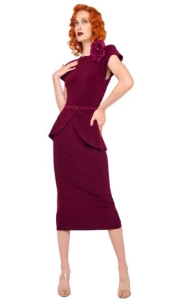 CAP SLEEVE SHOULDER PAD PEPLUM DRESS 10 CAP SLEEVE SHOULDER PAD PEPLUM DRESS -Norma Kamali 5 15 25res25nk09430