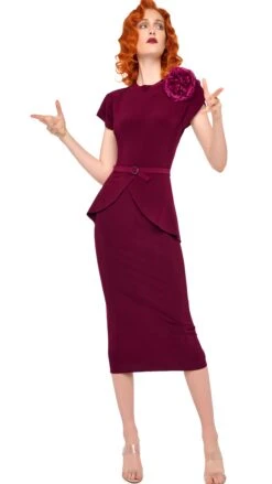 CAP SLEEVE SHOULDER PAD PEPLUM DRESS 11 CAP SLEEVE SHOULDER PAD PEPLUM DRESS -Norma Kamali 5 15 25res25nk09451