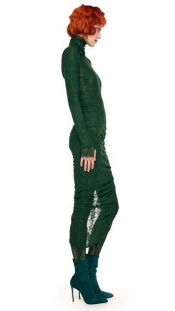 TURTLENECK SIDE DRAPE DRESS 12 TURTLENECK SIDE DRAPE DRESS -Norma Kamali 5 15 25res25nk10297