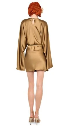 REVERSE OBIE MINI DRESS W/ LONG SLEEVE -Norma Kamali 5 16 25res25nk11578