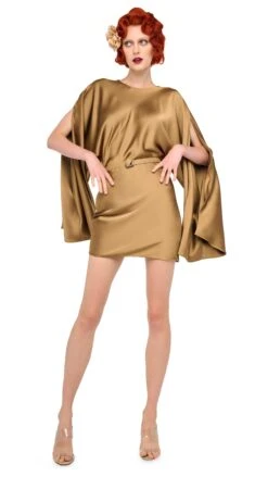 REVERSE OBIE MINI DRESS W/ LONG SLEEVE