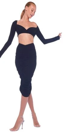 SHIRRED SKIRT TO KNEE 17 SHIRRED SKIRT TO KNEE -Norma Kamali 8 24 22 nk 00198 6e9c1d27 a93b 4537 b8d0 156c1bbc28cc