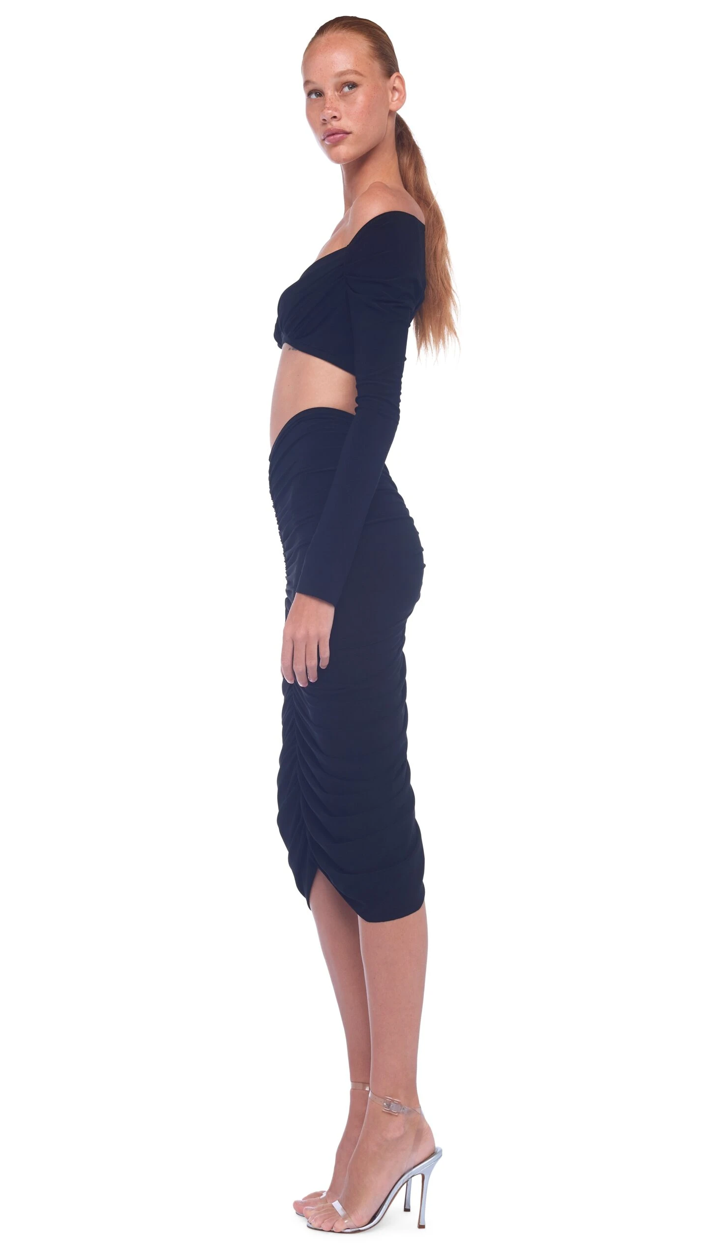 SHIRRED SKIRT TO KNEE 2 SHIRRED SKIRT TO KNEE - Image 2