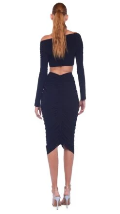 SHIRRED SKIRT TO KNEE 15 SHIRRED SKIRT TO KNEE -Norma Kamali 8 24 22nk00186