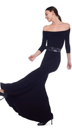 OFF SHOULDER FISHTAIL GOWN -Norma Kamali 8 24 22nk07069