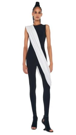 SLEEVELESS CATSUIT W/ FOOTIE -Norma Kamali 8 24 23nk13154